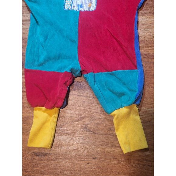 Vtge Infant Size 12 M Brights Creek Color Block Velour Jumper - Picture 2 of 5
